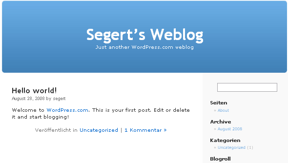 WordPressBlog anmelden